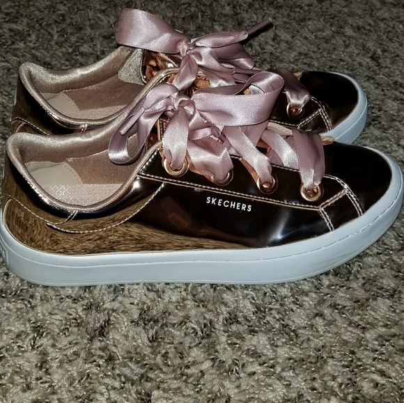 skechers hi lites rose gold